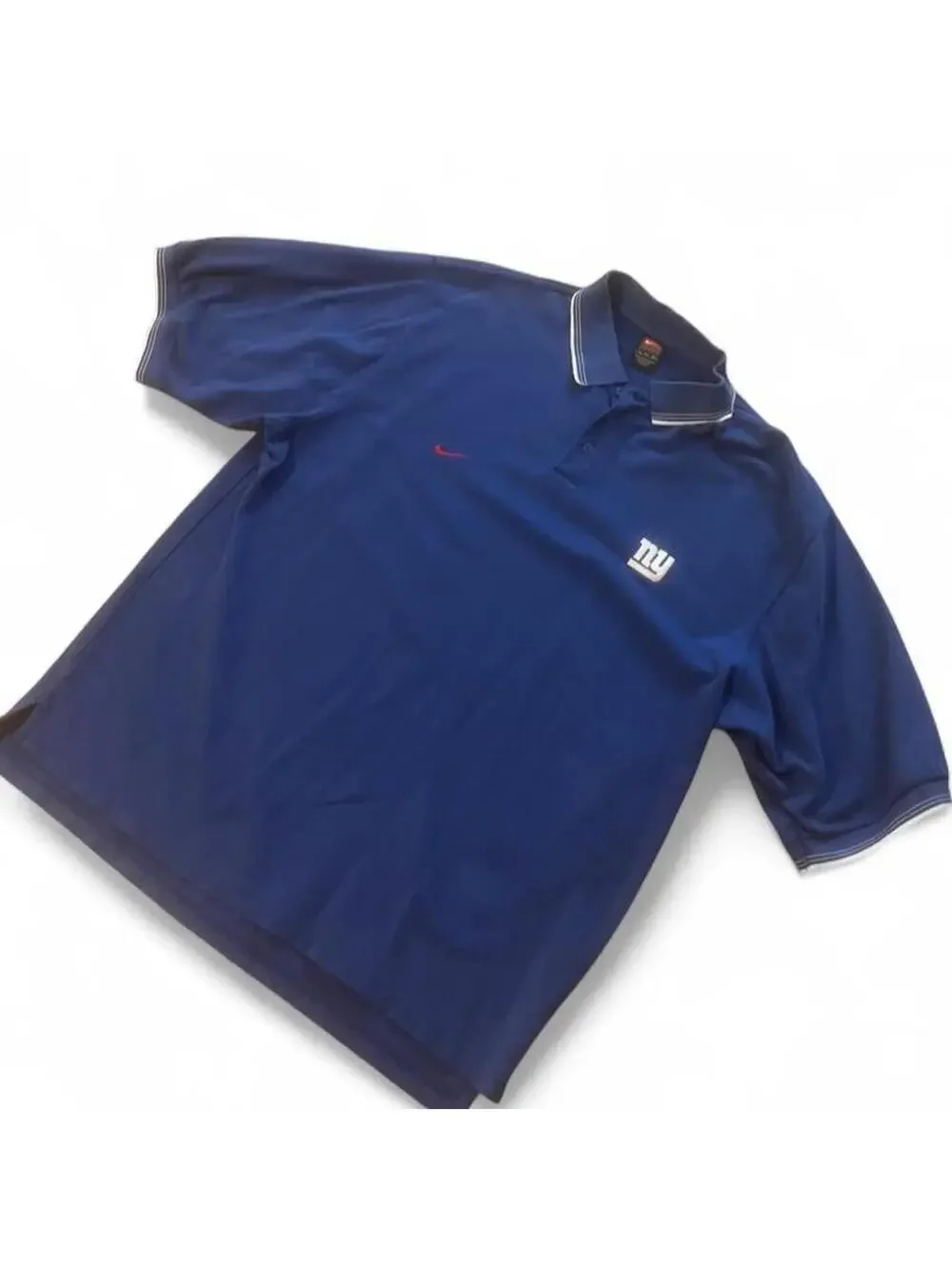 Y2K Nike New York Giants Blue Polo Shirt - Size XL